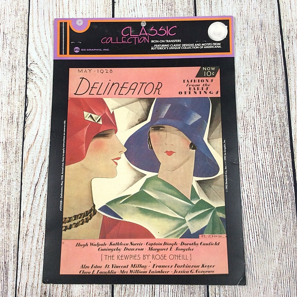 VTG Butterick Iron On Transfer DELINEATOR Americana May 1928 Classic Collection